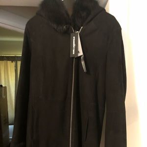 Ladies size L shearling with mink lining + hood